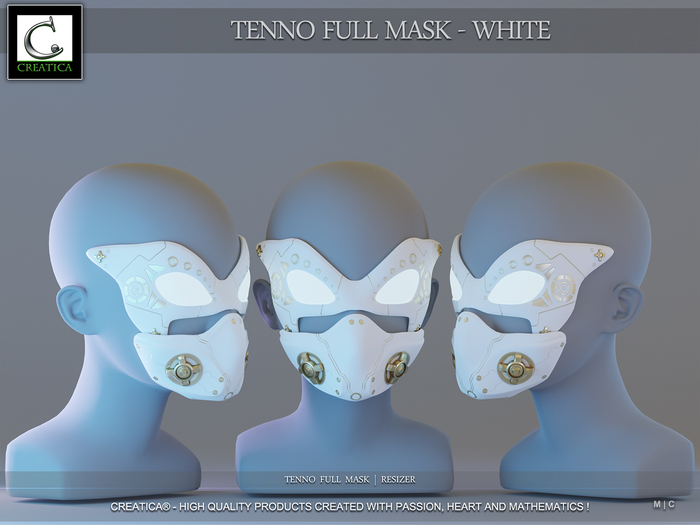 Tenno Full Mask White by CREATiCA
