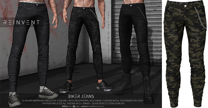 REINVENT I Biker Jeans I Camo