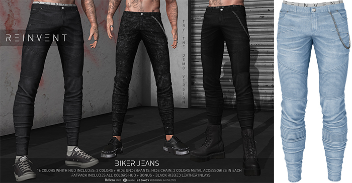 REINVENT I Biker Jeans I Sky blue