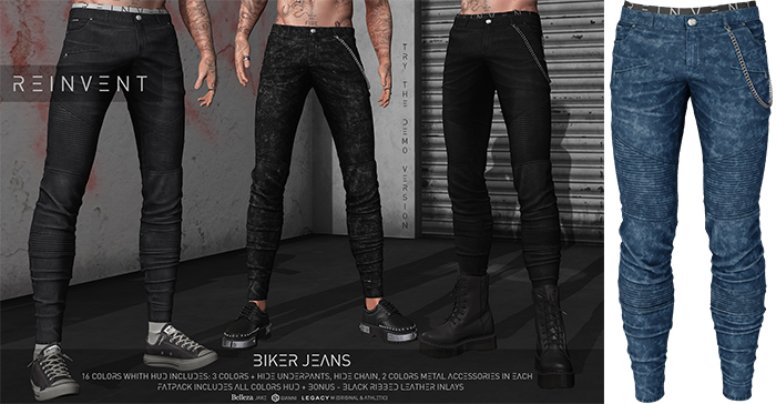 REINVENT I Biker Jeans I Blue abyss