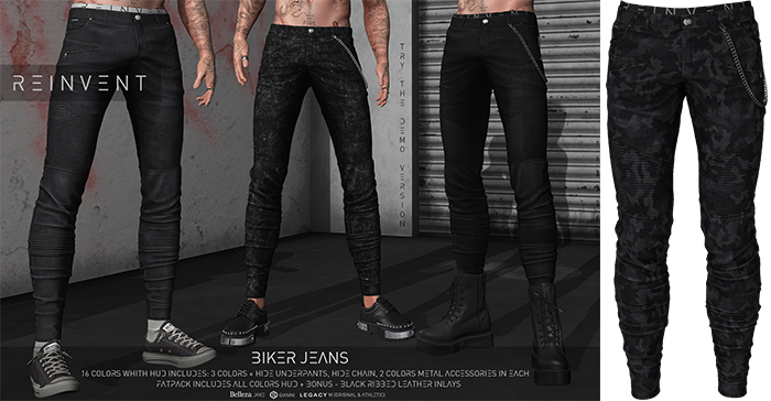 REINVENT I Biker Jeans I Abstract