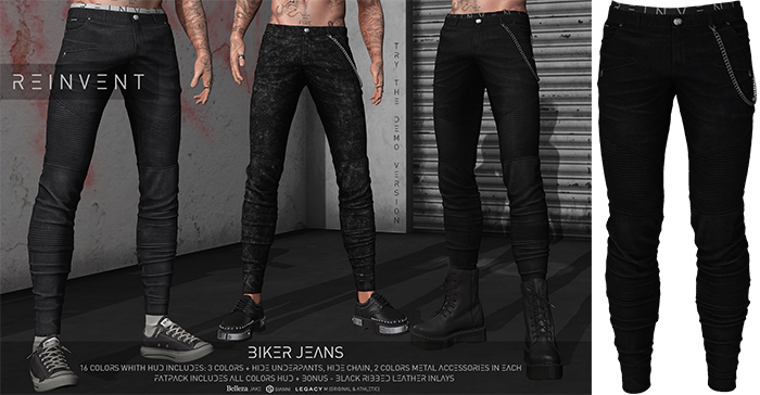 REINVENT I Biker Jeans I Black