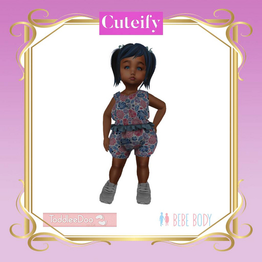 {Cuteify} flower Romper (teal) 