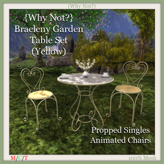 {Why Not?} Braeleny Garden Table Set (Yellow)-Boxed