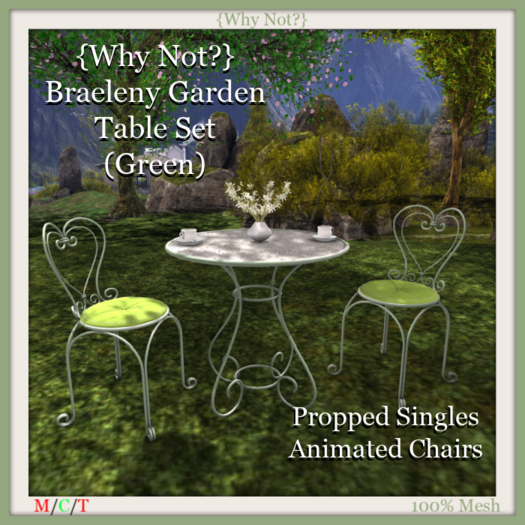 {Why Not?} Braeleny Garden Table Set (Green)-Boxed
