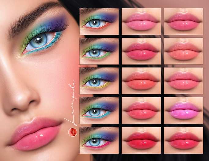 Lempika - 10 Lipstick + 5 Eyeshadow Lelutka Evox #45