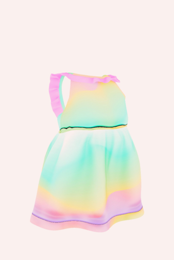 strapless open back dress Pastel Rainbow Dress main image 0