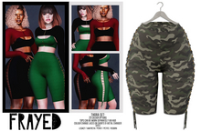 Frayed - Thora Shorts - Camo