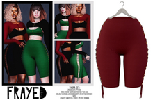 Frayed - Thora Shorts - Burgundy