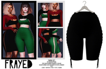 Frayed - Thora Shorts - Dark Black