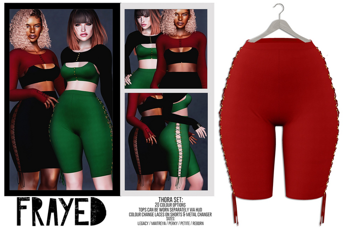 Frayed - Thora Shorts - Red