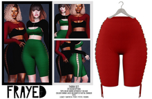 Frayed - Thora Shorts - Red