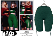 Frayed - Thora Shorts - Teal Leo