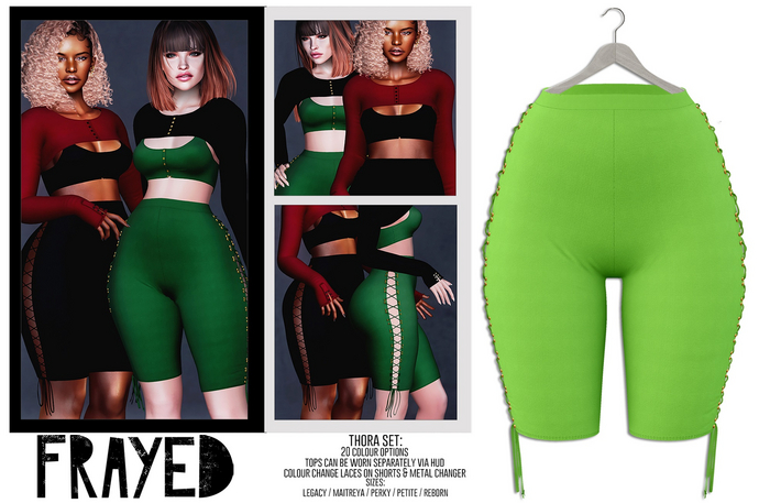 Frayed - Thora Shorts - Lime