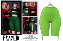 Frayed - Thora Shorts - Lime