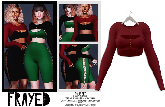 Frayed - Thora Tops - Burgundy