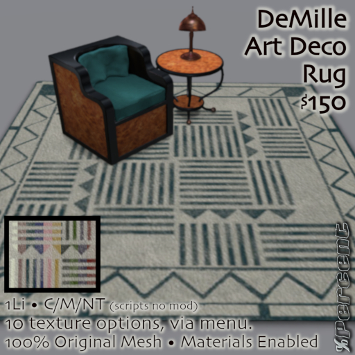 % DeMille Square Rug (multi) *MESH*