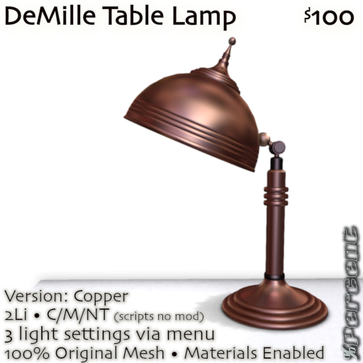 % DeMille Table Lamp (copper) *MESH*