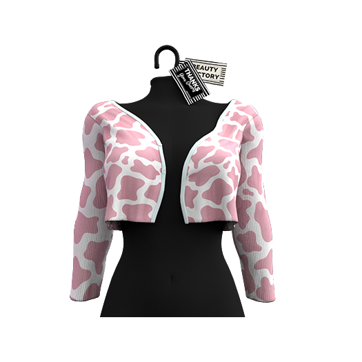 Cardigan Top By: .BF. Francy Top Cow White/Pink