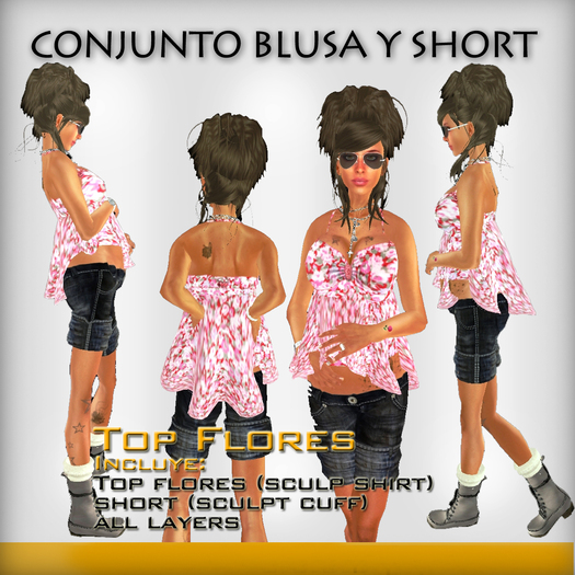 Conjunto Top y Short - floral