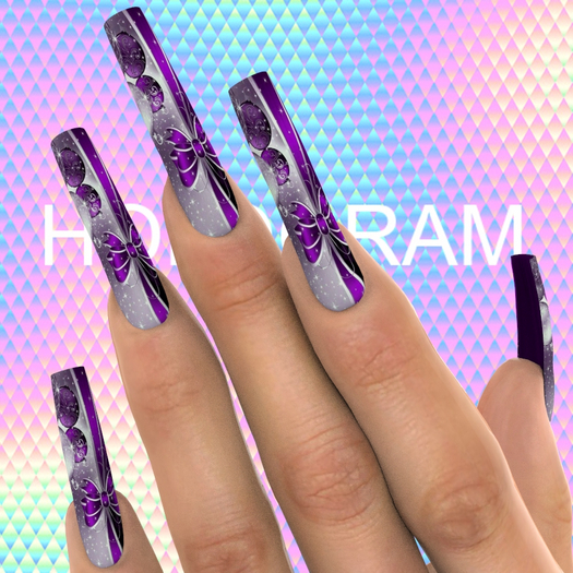 Purple Christmas Nails