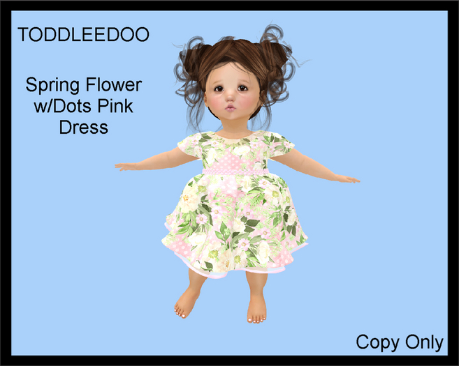 Steph-0-Bee's - Spring Flower wDots Pink Dress (TD)
