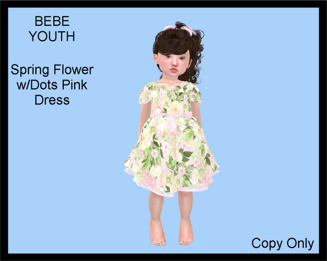 Steph-0-Bee's - Spring Flower wDots Pink Dress (Youth)
