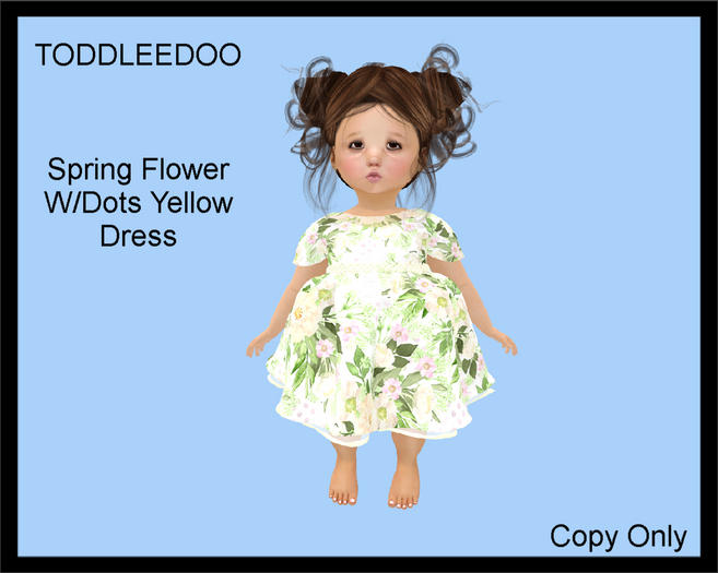 Steph-0-Bee's - Spring Flower wDots Yellow Dress (TD)