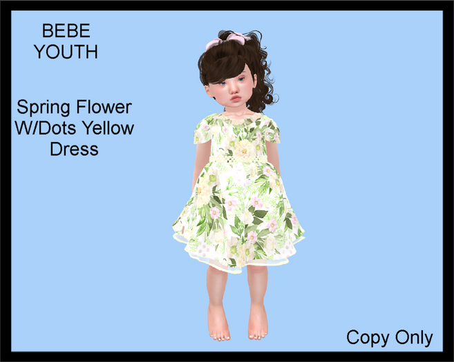 Steph-0-Bee's - Spring Flower wDots Yellow Dress (Youth)