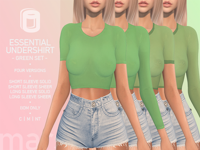 marshmallow. Essential Undershirt - Green
