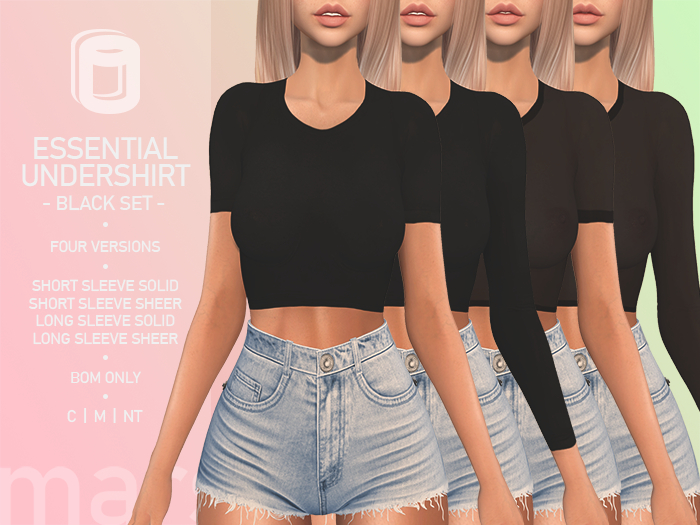 marshmallow. Essential Undershirt - Black