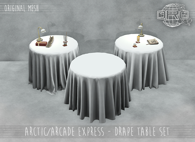 Second Life Marketplace - -DRD- AE - Train Car - Drape Table Set