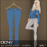 DCNY Zip Pocket Pants in Cerulean