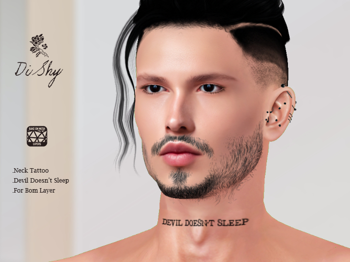 Second Life Marketplace DiShy Neck Tattoo Devil Doesn t Sleep Bom 
