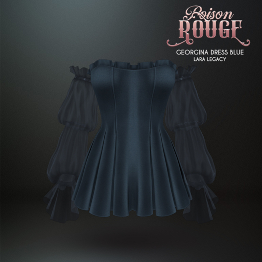 POISON ROUGE Georgina Dress - Blue