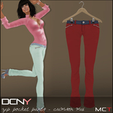 DCNY Zip Pocket Pants in Crimson Mix
