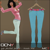 DCNY Zip Pocket Pants in Ocean Mix
