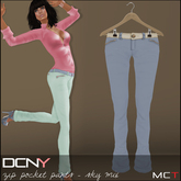 DCNY Zip Pocket Pants in Sky Mix
