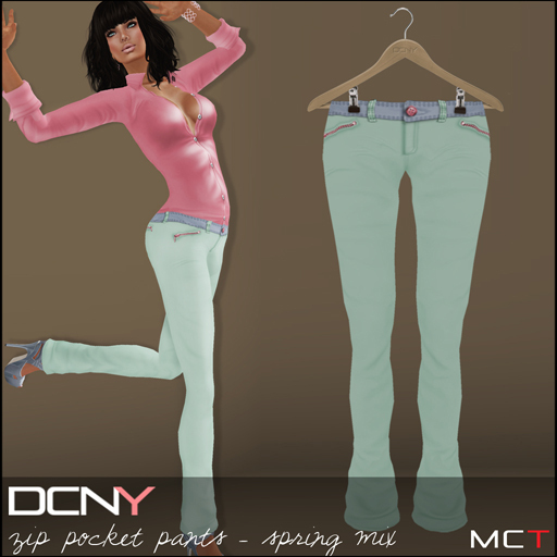 DCNY Zip Pocket Pants in Spring Mix