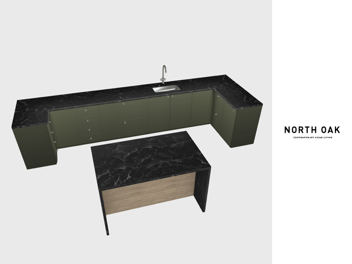 [North Oak] + Modern Kitchen Set -sphere- (cool)