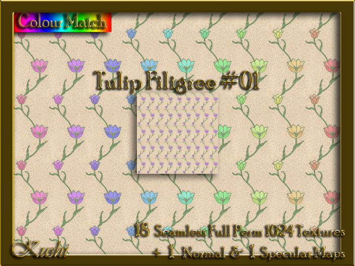 Tulip Filigree #01 Seamless Texture Set
