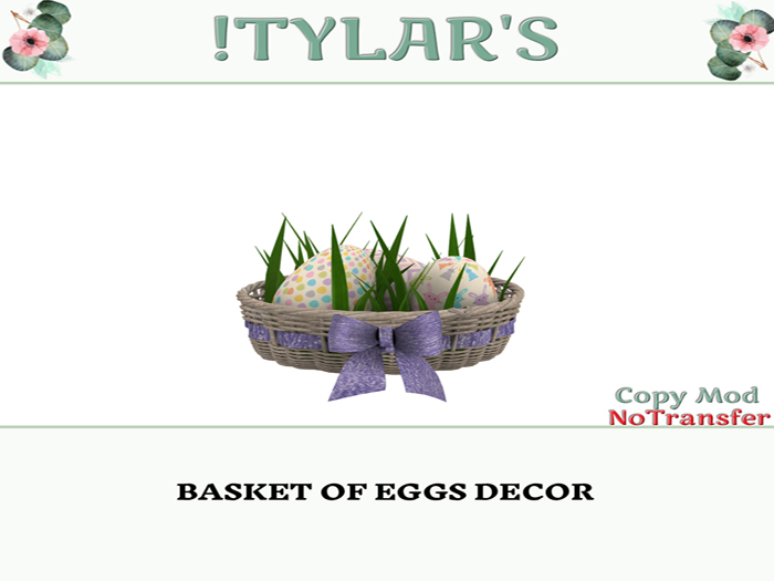 !TYLAR'S BASKET OF EGGS DECOR  add me