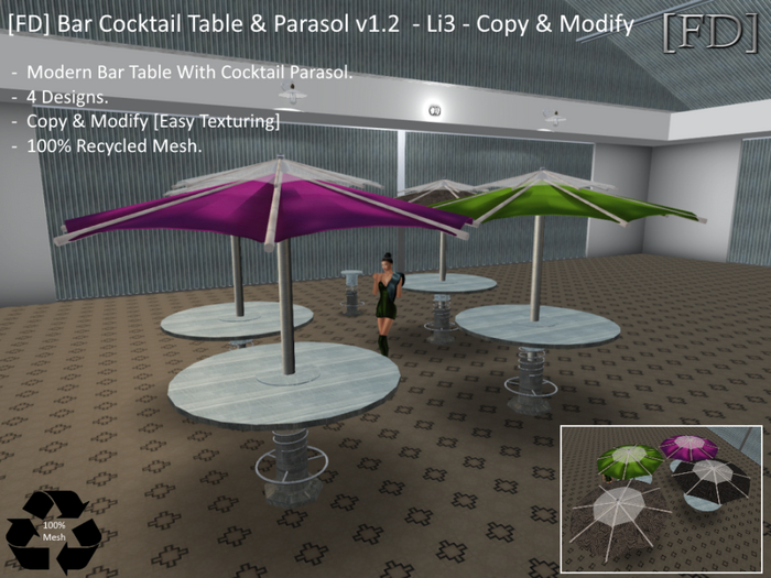 [FD] Bar Cocktail Table & Parasol v1.2