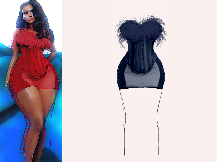 {ABC} Samara Lingerie Dress Navy