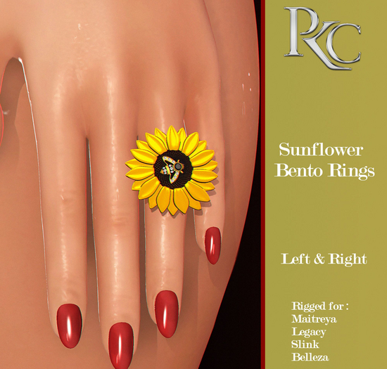 *PKC* Sunflower Bento Rings