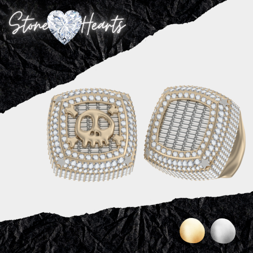 Stone X Hearts - Skull/Pinky Ring