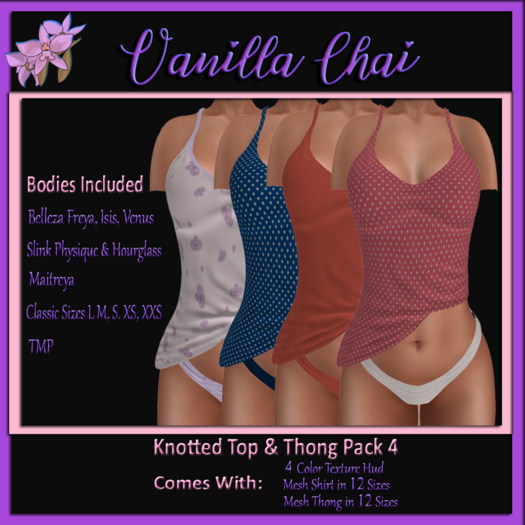 VC - Knotted Top & Thong Pack 4 