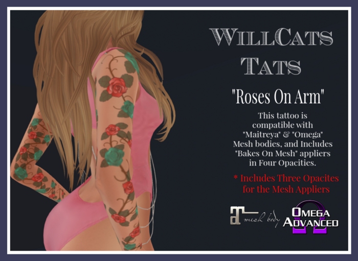 WillCats's "Roses On Arm" Tattoo