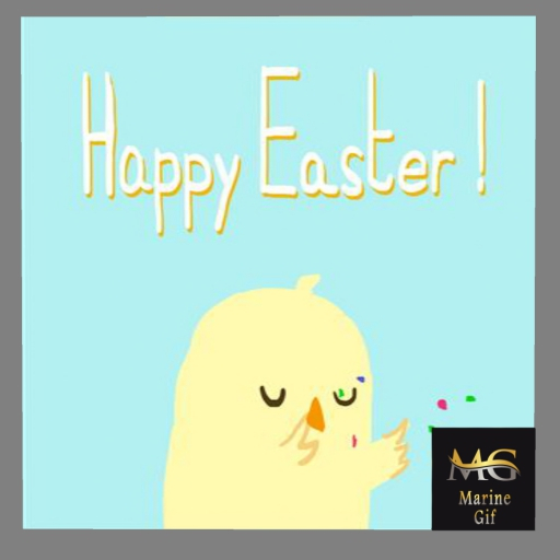 Happy Easter Chick Gif Full Perm - Marine Shop