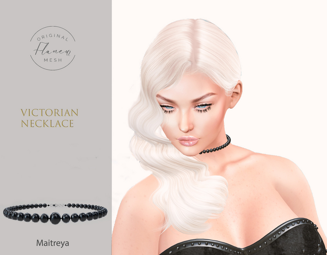 [Flaneur] Victorian Pearl Black Necklace 